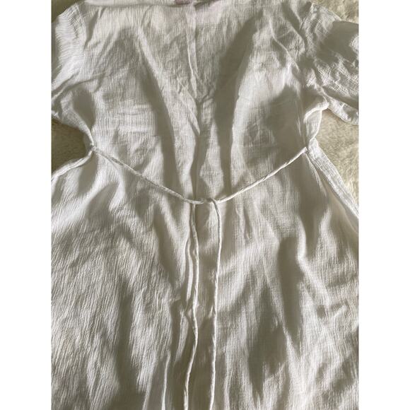 Arnaldo White Cotton Gauze  V-Neck Tunic Cover‎ Up 0 - Picture 9 of 10